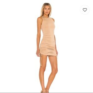 Superdown Nude Sleeveless Ruched Mini Dress 🤎